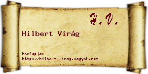 Hilbert Virág névjegykártya